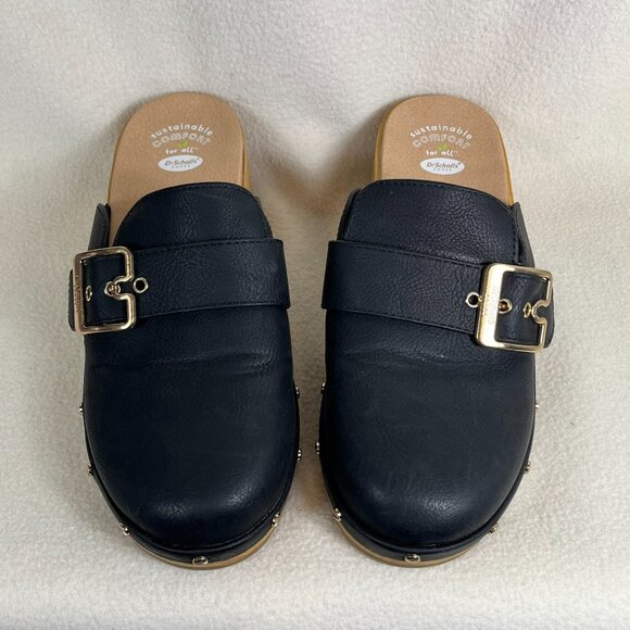 Dr Schools women clog Navy blue sustainable comfort for all sandal Size 8 - Picture 7 of 7
